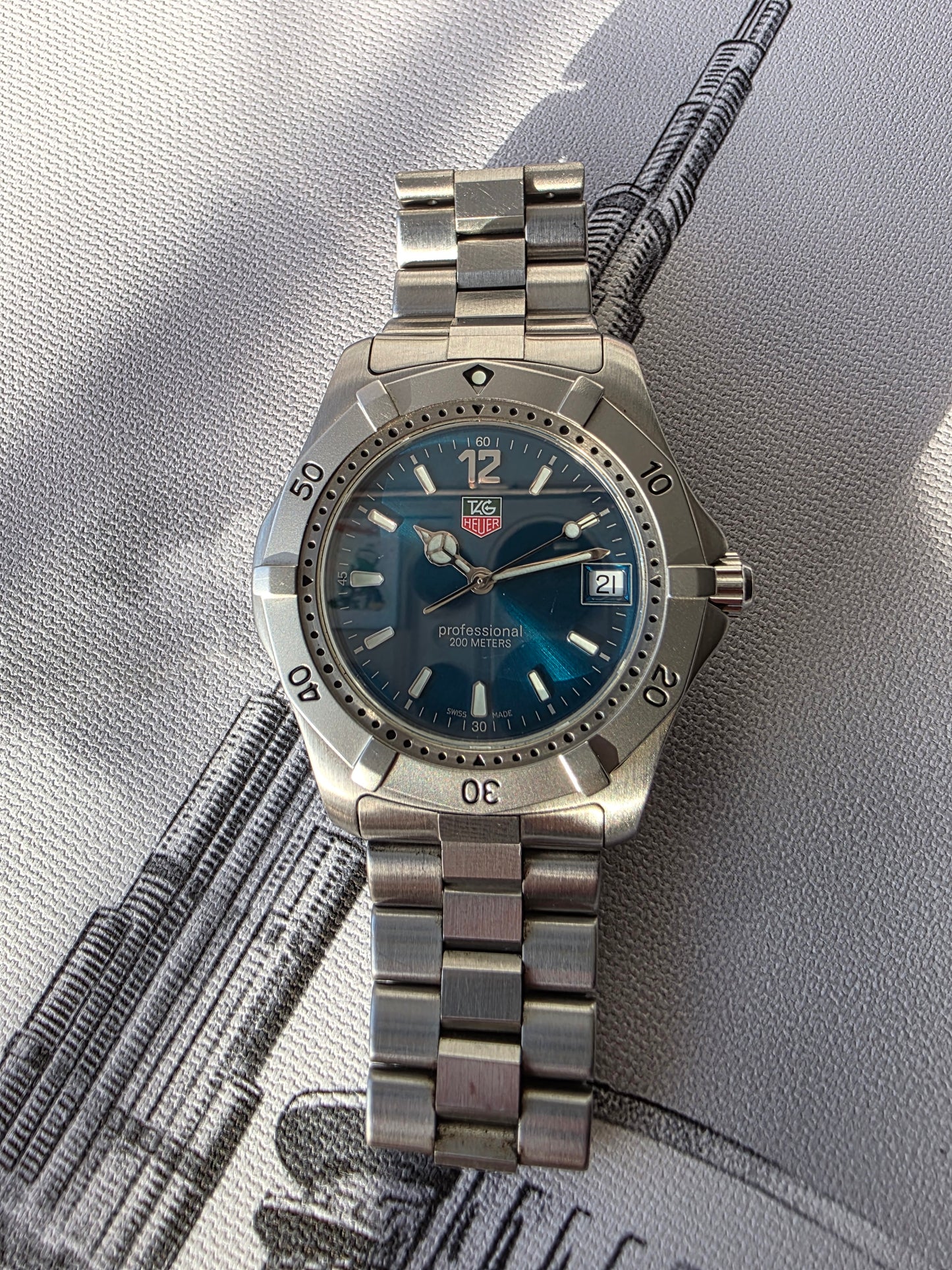 TAG Heuer WK1119-0 – 2000 Series Professional Quartz Diver – Rare Green Dial